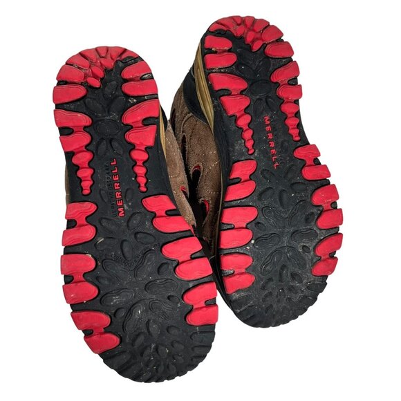 Merrell Select Dry Red Brown Hiking Boot Suede Size 2.5 EUR 33.5 Youth Shoe - Picture 8 of 10